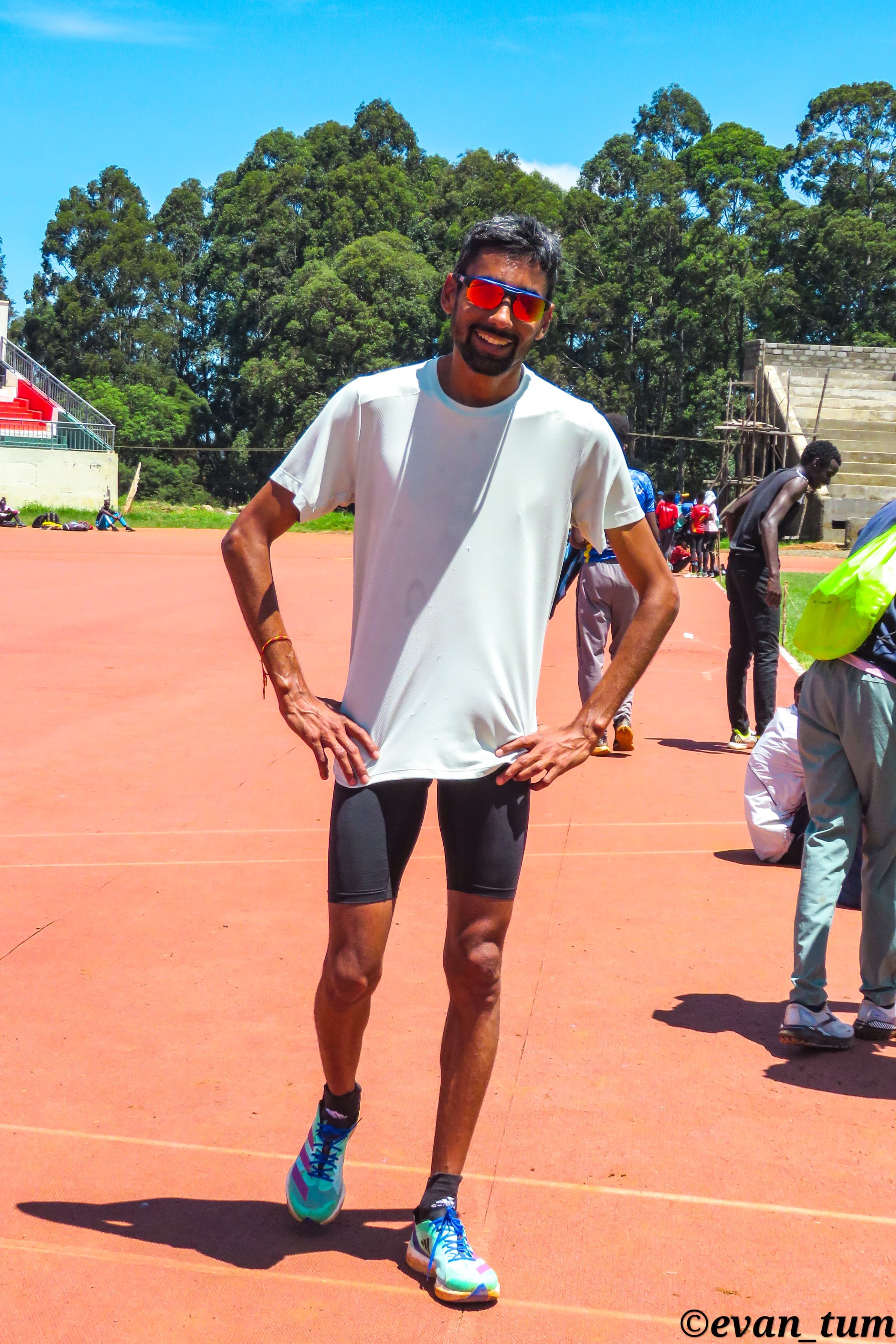 Charan Singh on the track after a session