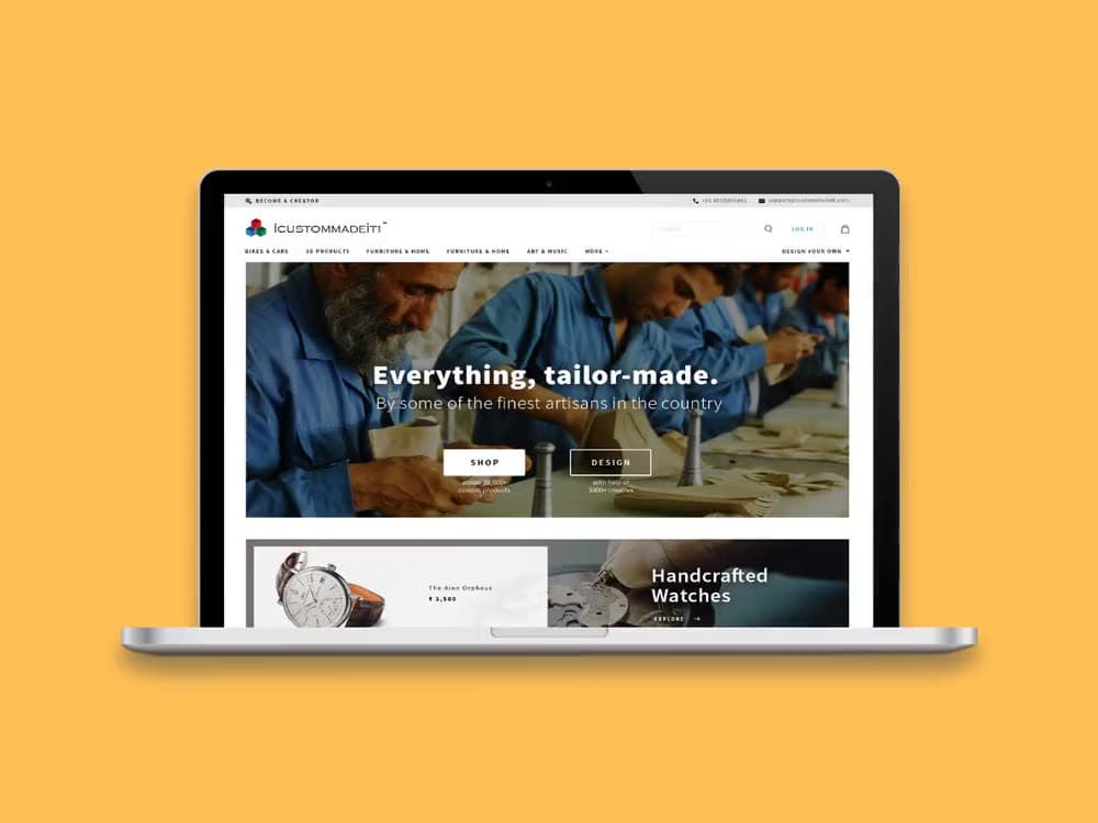Icustommadeit storefront: Everything, tailor-made, by some of the finest artisans in the country