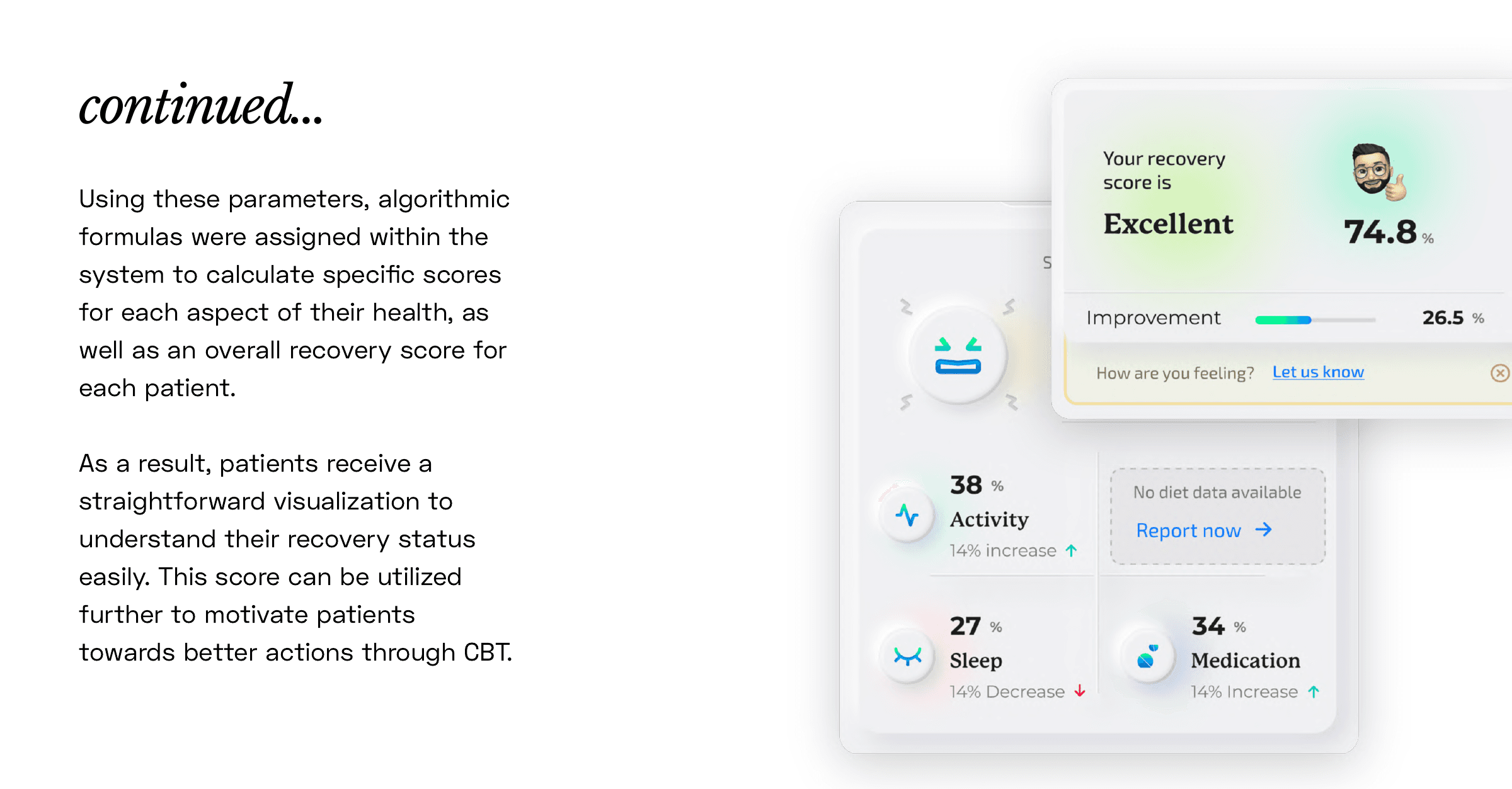 A single recovery score turns many signals into something a patient can act on